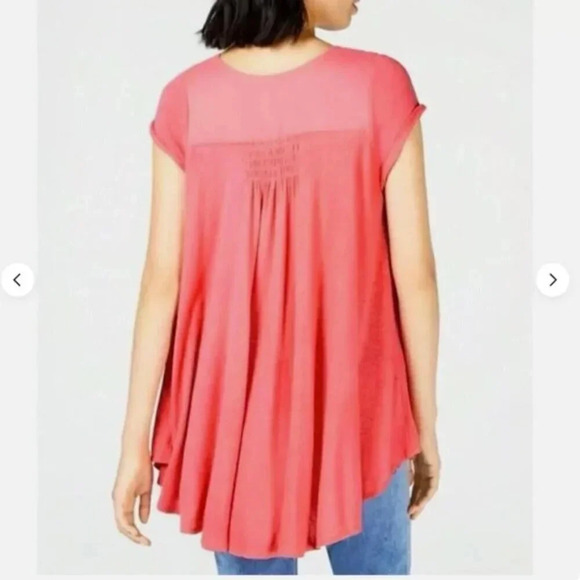 Free People Highland Button Front Tee in Pink - Picture 2 of 6